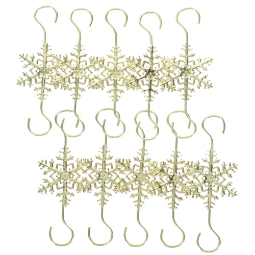 Homoyoyo 10pcs Christmas Snowflake Stocking Hooks for Fireplace Hangers for Mantel Decorations Multi-use Xmas Ornament Holders for Stockings Wreaths and Lights