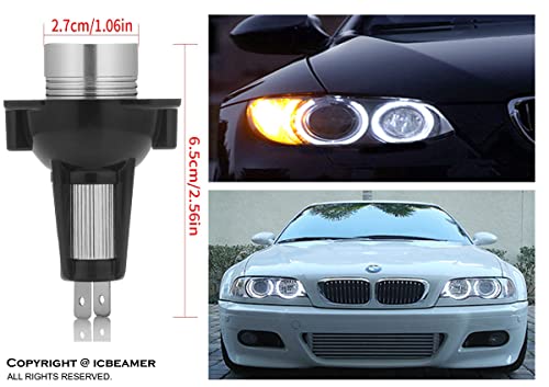 ICBEAMER LED Angel Eyes Halo Ring Blanco para BMW E90 E91 2006-2008 Pack 2 miniatura 5