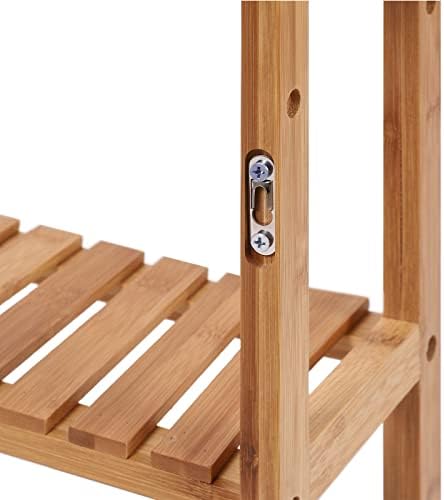 SONGMICS BCB13Y Adjustable Bamboo, 3 Layers Bathroom Shelf Wall Shelving Unit Kitchen Shelf Bookshelf 60 x 15 x 54 cm Natural