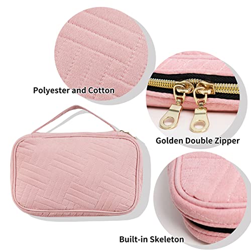 Richie Travel Jewelry Case Organizer Jewelry Rolls Jewelry Boxes Zipper Storage Pouch Bag Travel Essentials For Necklaces, Earrings, Rings, Bracelets, Watch For Women Girls (Pink) #TOP2