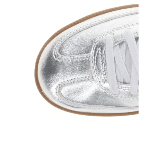 Image of Diadora Mens Trainer Metallic Lace Up Sneakers Shoes Casual - Silver