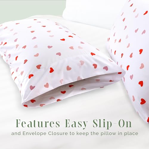 Elegant Comfort 01EL-VALENTINA-PCASE-QUEEN Ultra Soft Set Of 2 Hearts Print Pillowcases thumb #2