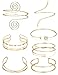 FEYIR 7 Pcs Arm Cuff Jewelry for Women Upper Arm Cuff Bangle Band Armlet Adjustable Arm Cuff Bracelet
