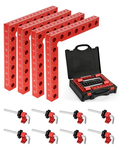 VEXTHYX Corner clamps for woodworking, 4Pack 90 degree 5.5'x5.5' clamping squares for right angle positioning, woodworking square clamp tools for cabinet, picture frame, box, drawers
