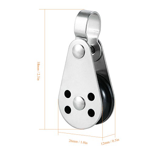 Polia, Andoer 2 unidades de blocos de polia de aço inoxidável para kit de carrinho de âncora de barc