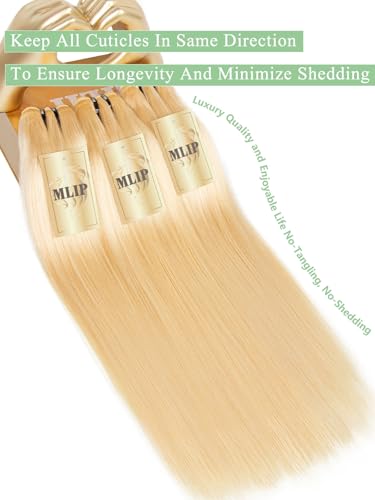 MLIP Human Hair Bundles Straight, Raw Virgin Indian Hair, Full & Natural — view 6