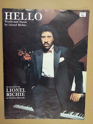 song sheet HELLO Lionel Richie 1983: Words and music by Lionel Richie ...
