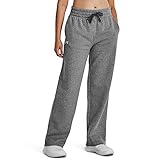 Under Armour Womens Rival Fleece Straight Leg Pants, (025) Castlerock Light Heather / / White, Medium