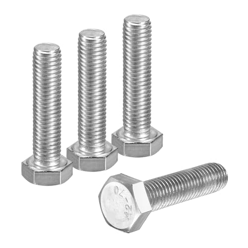 Tornillos de fijación M12 x 50 mm hexagonales totalmente roscados en acero inoxidable