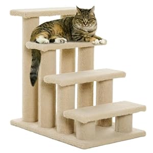 PawHut D30-006 Tiertreppe 4 Stufen Beige