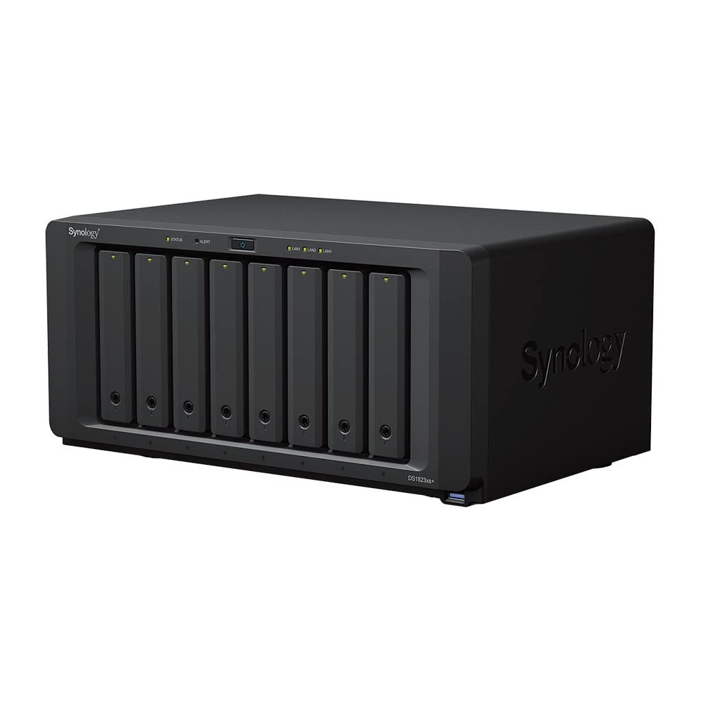 Synology DiskStation DS1823xs+ 8-Bay + 2 x NVMe, 3.5 Diskless, 2xGbE + 1x10GbE, AMD Ryzen V1780B, 8GB RAM , 5 Yr - Synology drives only