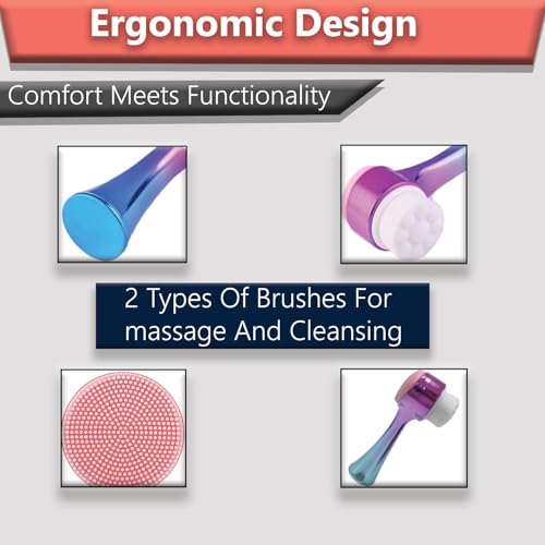 Image of TEMPERIA (1 pcs) 2 in 1 Silicone Face Scrubber Brush for Men & Women - Facial Massager Tool for Cleansing - Exfoliating Brush for Face Wash Scrub (MN01)