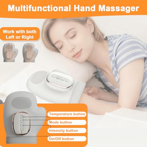 Aurivee Massaggiatore Mani Intelligente，Con Calore & Compressione Aria, 3 Modalità 5 Intensità, Senza Fili Per Conforto & Relax Mani, Ricaricabile Regalo - 6