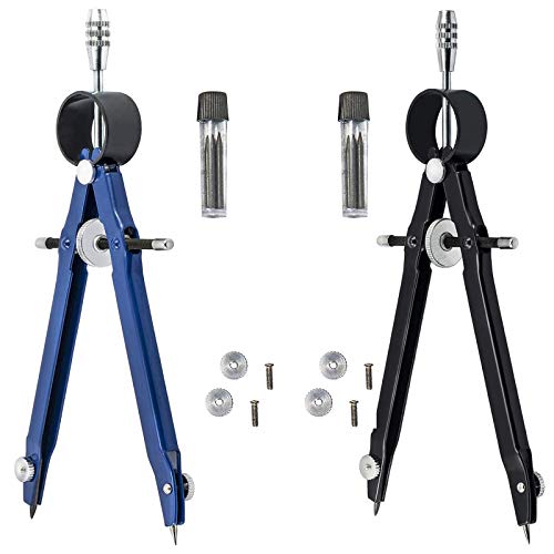 image for kiniza 2 Pieces Professional Compass for Geometry,Compass Circle Drawi