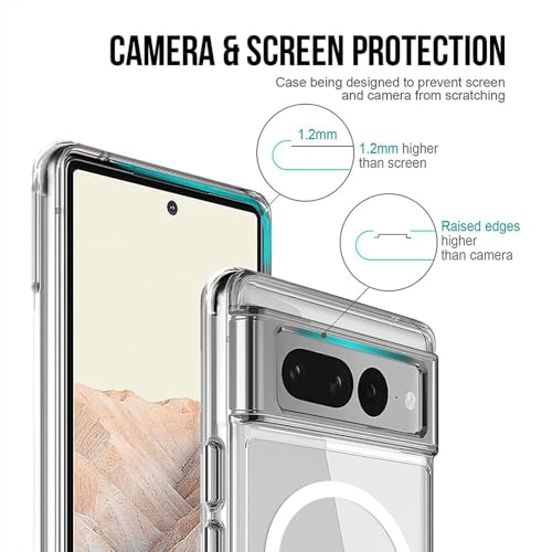 Image of TheGiftKart Ultra-Hybrid Crystal Clear Back Case Cover for Google Pixel 7 | Shockproof Design | Hard Back Cover for Google Pixel 7 (PC & TPU, Magsafe Compatible, Clear)