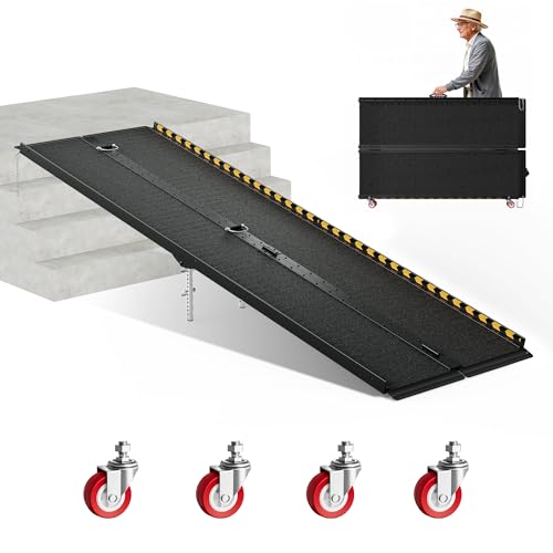 CAMMOO 8 FT Portable Wheelchair Ramp-800LBS Heavy-Duty, High-Strength Aluminum Alloy