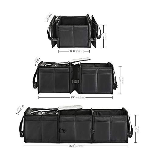 Haokay Durable Car Trunk Organizer With Premium Insulation Cooler Bag,Sturdy Collapsible Trunk Storage Organizer, Multi Compartments With Reflective Strip #TOP4
