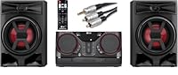 LG XBOOM CK43N 300W Bluetooth Party Hi-Fi, Double USB, AUX O/P, Multi format, Bundle includes Remote Control & Professional Phono Lead. Black