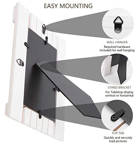 8X10 Picture Frame Set Of 2, Solid Wood Photo Frame With High Definition Glass, White Rustic Wooden Picture Frames For Wall Mounting And Desktop Display #TOP2