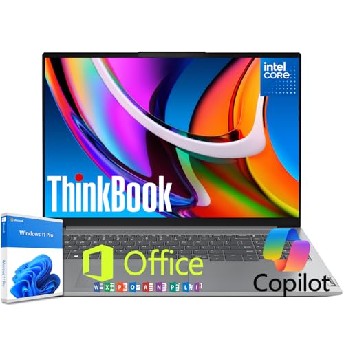 Lenovo ThinkBook 16 G6 Laptop for Business and Student Microsoft Office Web 16 WUXGA Anti-Glare Screen Intel Core i5-13420 (Beat Intel Core i7-1365U) 16GB DDR5 RAM 256GB SSD Windows 11 Pro