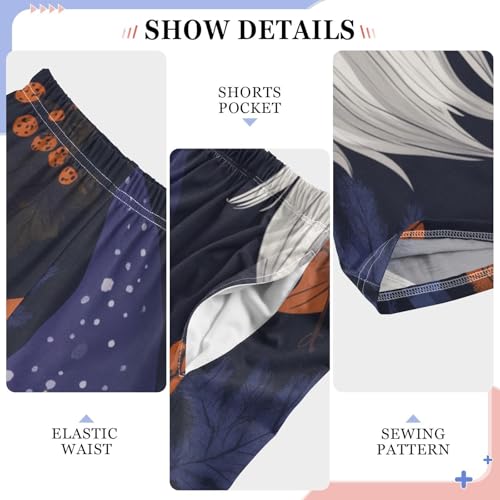 Gnome Maple Leaf Print Boys Long Pants Soft Trousers Elastic Waist Kids Lounge Bottoms with Pockets S-XL4