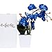 Orchid & Ivy 17-Inch Lighted Blue Artificial Orchid Flower Plant with Timer - Battery Operated with 9 Lights (Blue)