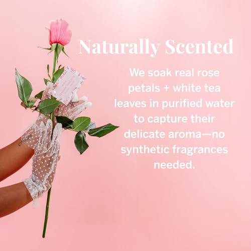 Image of Pixie Feminine Wipes - Naturally Scented Rosewater + White Tea - Flushable, Biodegradable & pH Balanced - Individually Wrapped Wipes for On-The-Go - Cleaner for Menstrual Cups & Discs (2 Packs of 20)