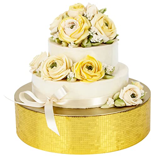 J JACKCUBE DESIGN Gold Round Cake Stand, Cupcake Display Supplies Tray Plate Holder for Decorative Party, Weddings, Birthdays, Tea Parties, Celebrations (12inch / Gold) - :MK197AG (12inch / Gold)