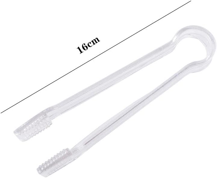 3 Pcs Mini Clear Plastic Ice Tongs, 6.3 Inch Sugar Tongs Serving Tongs for Tea Coffee Appetizers Desserts Buffet, Perfect for Party Bar Kitchen