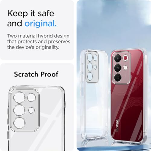 Image of Jkobi Silicone Back Cover Case for Realme 15X (Clear Shockproof Case with Camera Protection | Soft and Flexible | Transparent)