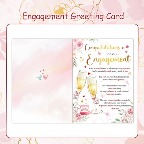 HOWAF Engagement Card for Couple, Congratulations Your're Engaged Card & 2 Keyrings, Engagement Gifts for Couples, Friends, Both of You - Image 4