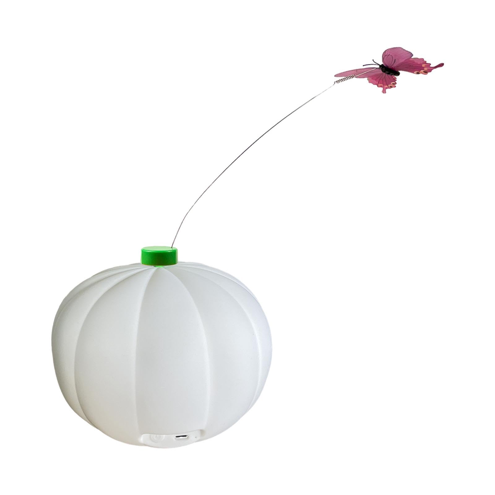 Juguetes para Gatos, Accesorios de Entrenamiento de Mariposas Giratorios Automáticos, Divertidos Y Ligeros Juguetes de Mariposas para Cachorros Y, Blanco