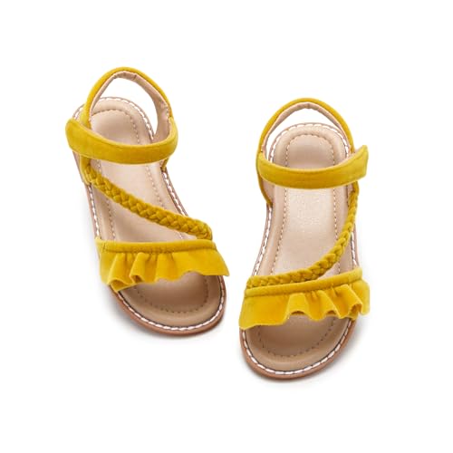 Image of ESTINE Toddler /Little Kid Girls Dress Cross Strappy Open Toe Sandals Princess Flats Summer Flower Girl Shoes