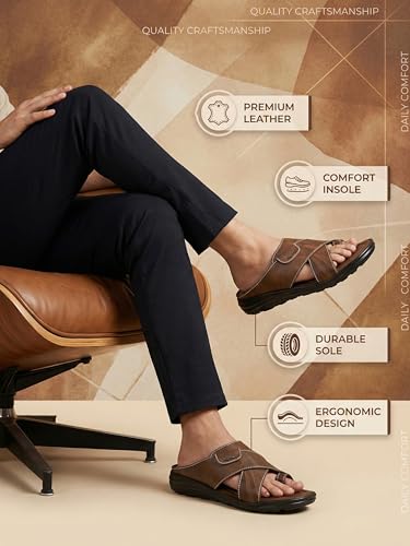 Image of AJANTA Men's Sandals for Men | Casual Walking Office Outdoor Sandals | Lightweight Comfortable Slip-On Footwear for Men | Anti-Skid Travel Daily Wear Open Toe Summer Sandals for Men