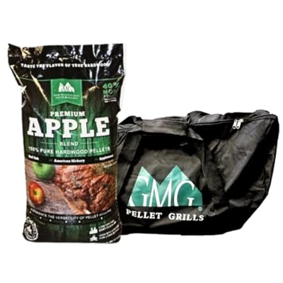 Green Mountain Grills Apple Blend Pellets and Tote Bag Combo -Apple Wood, American Hickory, Red Oak Blend