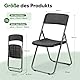 Sekey Klappstuhl 4er Set, Gartenstuhl Klappbar Rattan-Optik, Campingstuhl Wasserdicht bis 200 KG, Klappstühle Camping Balkon Garten, Schwarz