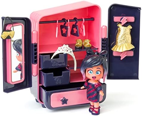 Avas Wardrobe  Wardrobe with more than 18 fashion accessories and exclusive doll with 3 funny expressions. Includes 2 outfits, accessories and shoes, hangers, drawers and 3 stickers