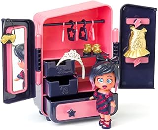 Avas Wardrobe  Wardrobe with more than 18 fashion accessories and exclusive doll with 3 funny expressions. Includes 2 outfits, accessories and shoes, hangers, drawers and 3 stickers