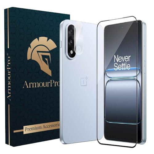 Image of ArmourPro Tempered Glass and Clear Camera Lens Protector for OnePlus Nord 5, Edge to Edge Screen Guard, Anti-Bubble, Scratch Resistant, Anti-Fingerprint, Installation Kit | Clear