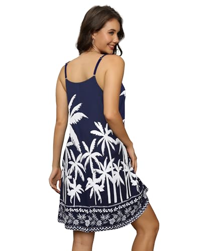 Image of elescat Womens Summer Dresses Spaghetti Strap V Neck Casual Sleeveless Sundress Beach Cover Ups with Pockets 2026