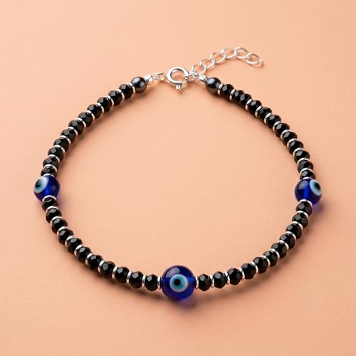 Image of Evil Eye Bracelet for Women | Pure 925 Sterling Silver Women Nazariya Bracelet | Stylish, Trendy, Adjustable & Comfortable for Everyday Wear | Gift for Girlfriend & Wife