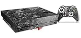 Skin Wrap for XBOX One X Console and Controller Marble Granite 06 Black Gray