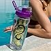 Live Infinitely 32 oz. Fruit Infuser Water Bottles With Time Marker, Insulation Sleeve & Recipe eBook - Fun & Healthy Way to Stay Hydrated (Rose Gold Timeline, 32 Ounce)