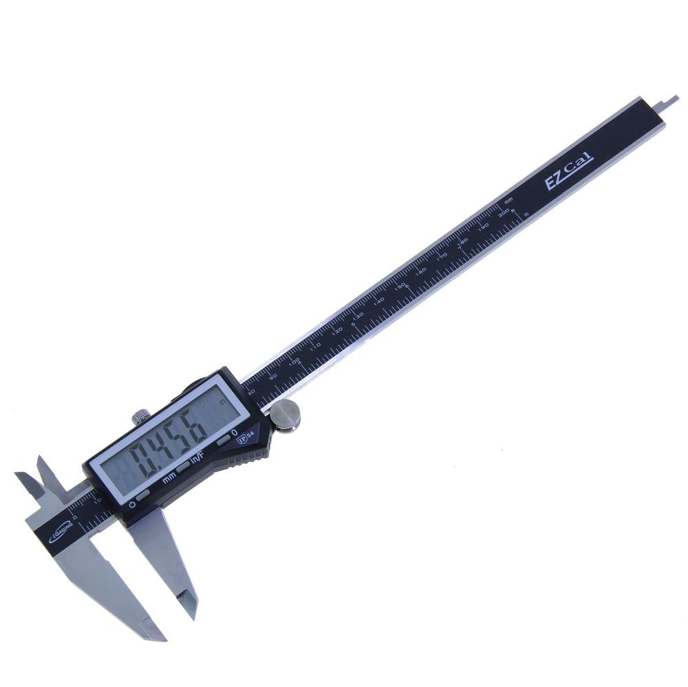 iGaging Electronic Digital Caliper 0-8" IP54 Protection Large Display Inch/Metric/Fractions Stainless Steel Body