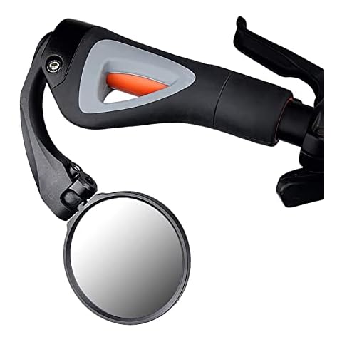 Neckip Bike Bar End Mirror Bicycle Handlebar Rear Flexible Safety Rearview Mirror 360° Rotating Convex Reflector Mirror with Wide Angle Lens for Mountain Road Bike Electric Motorcycle,Black Cover