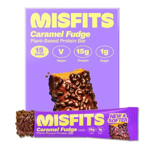 Misfits Vegan Protein Bars Caramel Fudge Pack de 15 miniatura 3