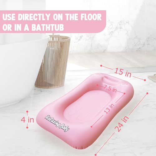 Image of | Inflatable Baby Bathtub,Newborn Bathtub Seat for Infant,Non-Slip Baby Pool for Sitting up,Foldable Toddler Tub Shower,Portable Travel Bath for Kids 0-6 Year (B1019P, Animal Print)