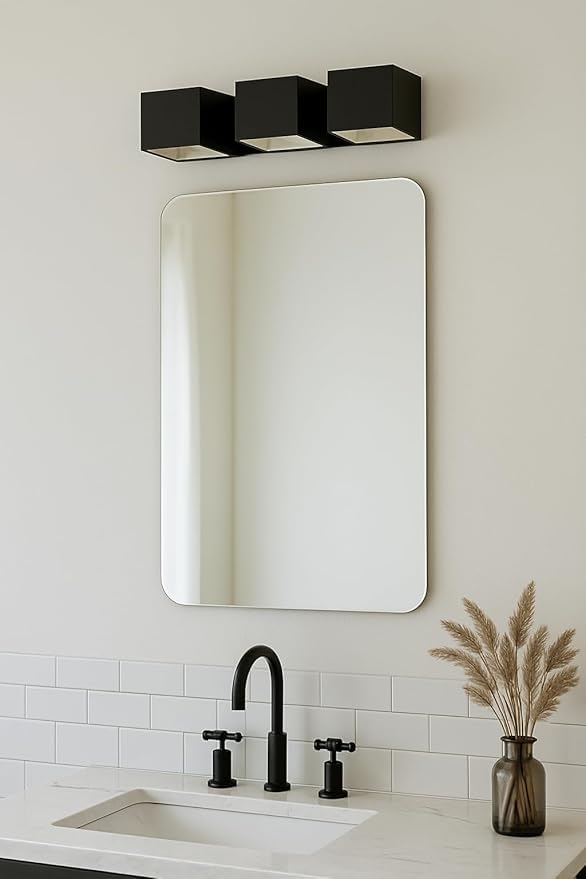 Image of Rectangular Frameless Wall Mirror - Modern Decorative Mirror for Bathroom, Bedroom & Entryway. (9 X 15)