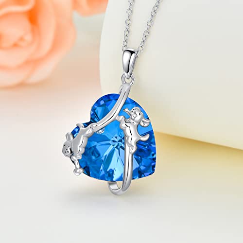 Vonala Dog Necklace For Girls Sterling Silver Dog Necklace Pendant Puppy Heart Crystal Necklace Dog Jewelry Gifts For Teens Girls Mom Birthday #TOP2