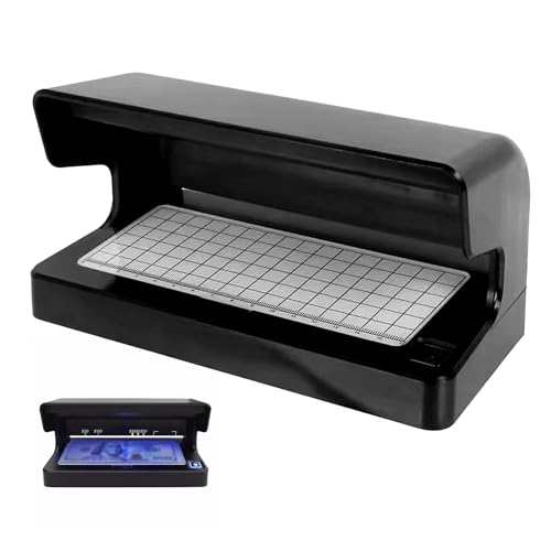 Detector de Billetes Falsos con Luz UV, Prueba de Billetes Detector de Dinero También Verifica Tarjetas de Crédito y DNI, Detectores de Dinero Portátil con Lámpara UV de 6W para Todo Tipo de Divisas